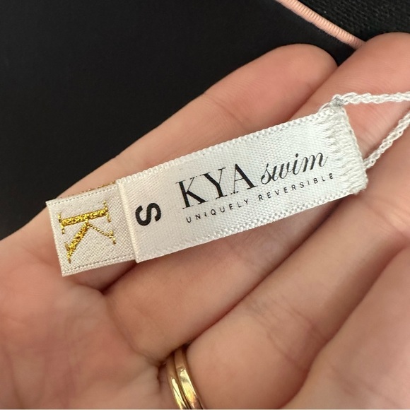 Revolve KYA Swimsuit One Piece Reversible Black Pink Summer Beach Size Small - Picture 6 of 7